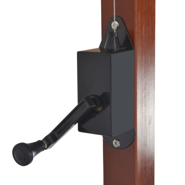 Guarda-sol cantilever c/ poste de madeira cinzento-acastanhado M 5