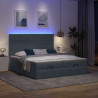 Estrutura cama otomana colchões 160x200 cm cinzento escuro 3