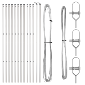 Conjunto de Postes de Cerca 13 pcs Prateado Ø32mm 170 cm Aço H