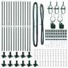 Kit de Postes de Cerca Manual 13 pcs Verde Ø32mm 160 cm Metal 3