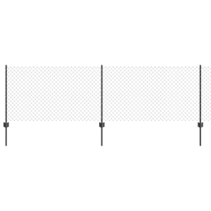 Cerca de Cadeia com 10 Postes Cinza 0.8x10 m em Aço H