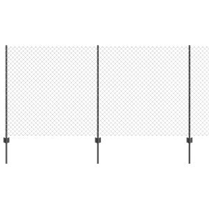 Cerca de eslabones de cadena con 20 postes en U Gris 1.2x10 m de acero H