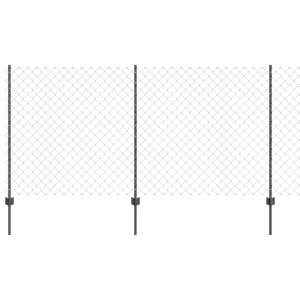 Cerca de Cadeia com 20 Postes U Cinza 1.2x10 m Aço H