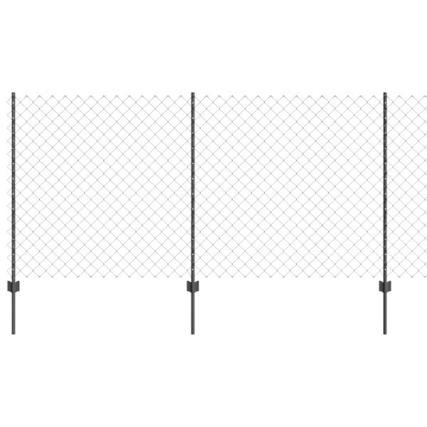 Cerca de Cadeia com 20 Postes U Cinza 1.2x10 m Aço M 2