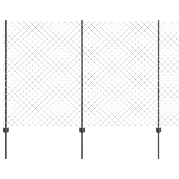 Cerca de Cadeia com 20 Postes U Cinza 1.6x10 m Aço M 2