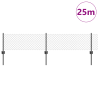 Cerca de Malla  con 22 Postes en U Gris 0.4x25 m de Acero 3