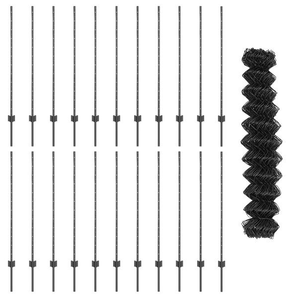 Cerca de Cadeado com 44 Postes U Cinza 1.2x25 m Aço M 5