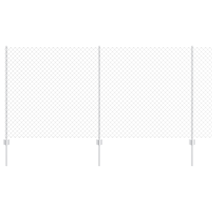 Cerca de eslabones de cadena con 20 postes en U Plateado 1.2x10 m Acero H