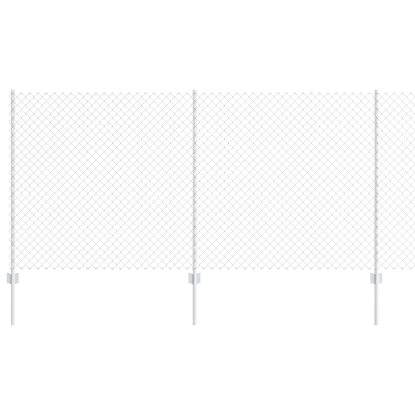 Cerca de eslabones de cadena con 20 postes en U Plateado 1.2x10 m Acero M 2