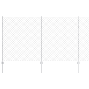 Cerca de Chain Link com 20 U Posts Prateado 1.4x10 m Aço H