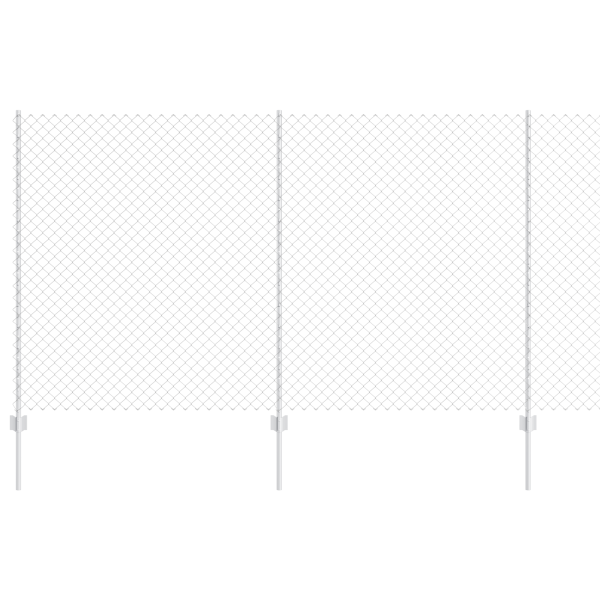 Cerca de Chain Link com 20 U Posts Prateado 1.4x10 m Aço M 2