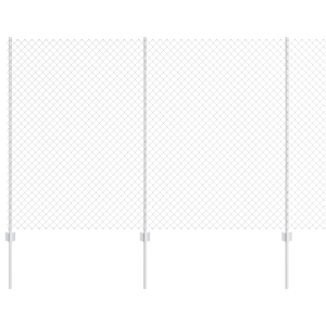 Cerca de Cadeia com 20 Postes U Prata 1.5x10 m Aço H