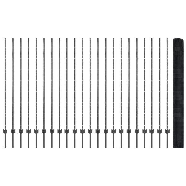Cerca de Alambre Soldado  con 44 Postes U Gris 1.5x50 m Acero M 4