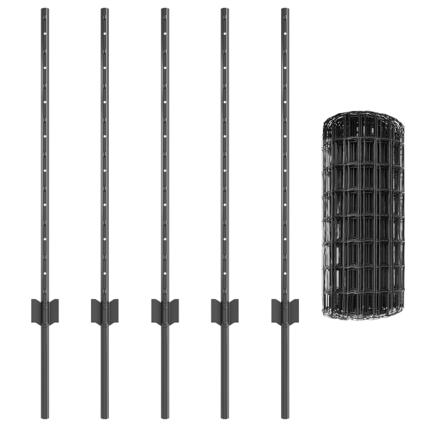 Set de Cercas Euro Set de 2 Gris Acero galvanizado Grande M 4