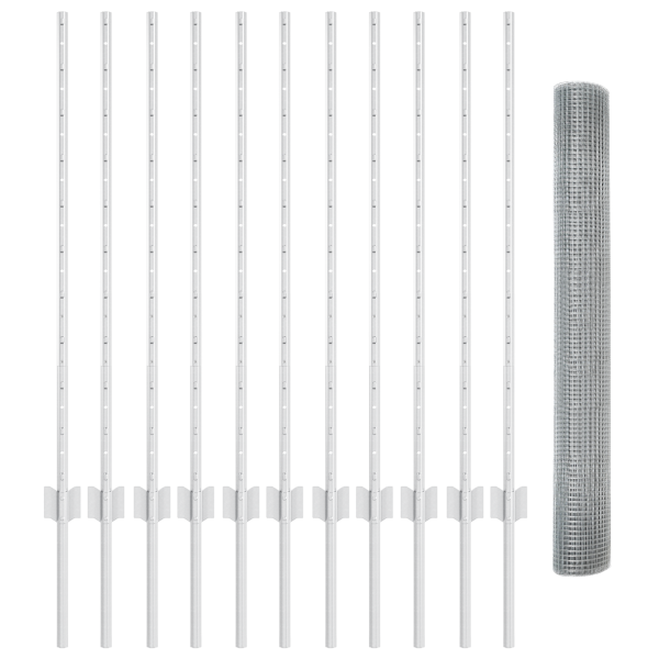 Set de Cerca de Malla de Pollo Set de 2 Acero Galvanizado 25 x 1 m M 4