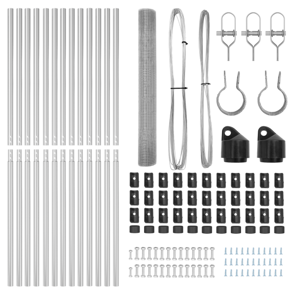 Juego de Poste de Cerca  25 m Set de 2 Acero galvanizado 25 x 1 m M 5