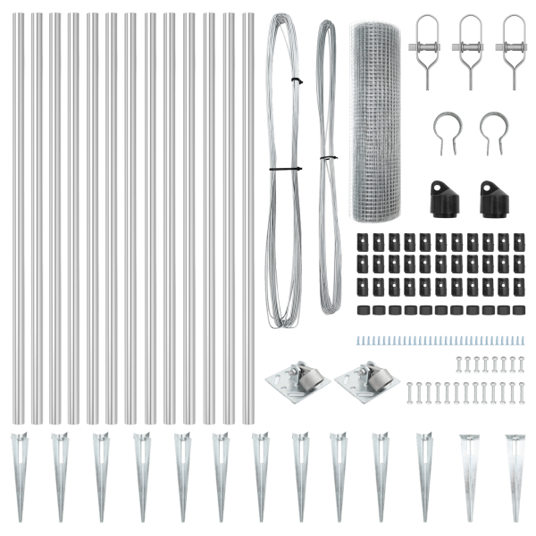 Juego de Postes de Cerca  Set de 2 Acero galvanizado 25 x 1 m M 5