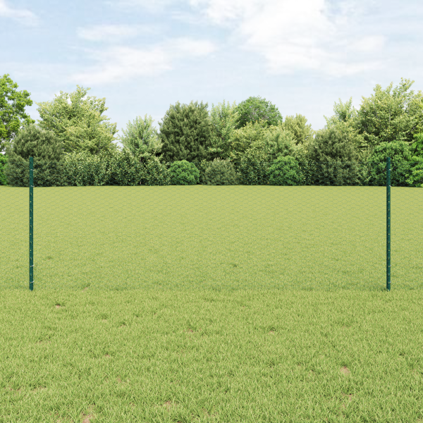 Postes de Cerca  5 pcs U-Channel Verde 80 cm Acero. Cerca Hexagonal  Verde 0.8x10 m Acero D
