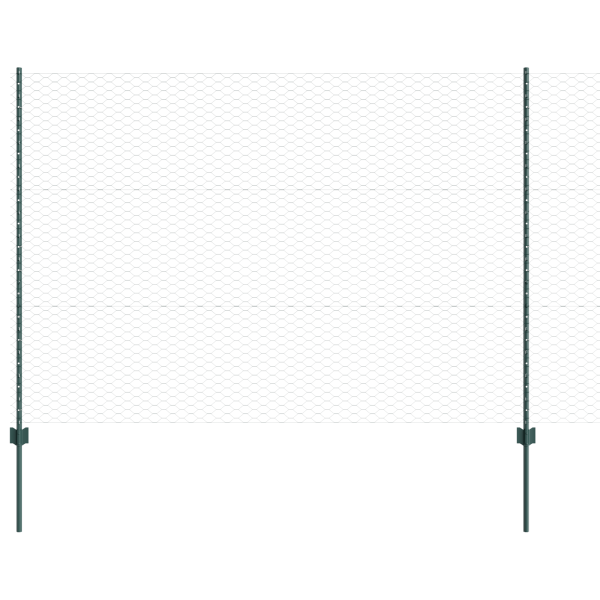 Postes de Cerca  5 pcs U-Channel Verde 150 cm Acero. Cerca Hexagonal  Verde 1.5x10 m Acero M 2