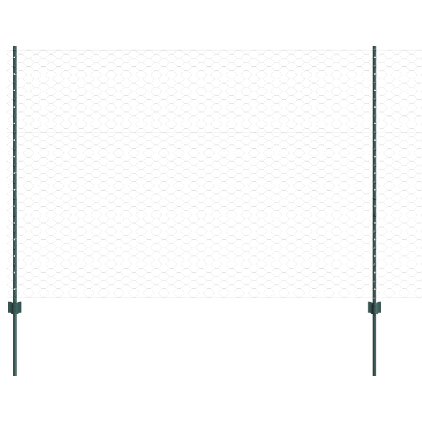 Postes de Cerca  5 pcs U-Channel Verde 150 cm Acero. Cerca Hexagonal  Verde 1.5x10 m Acero M 2