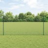 Postes de Cerca 11 pcs Canal U Verde 120 cm Acero.  Cerca Hexagonal Verde 1.2x50 m Acero 1