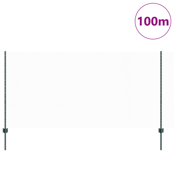 Publicaciones de Cerca  11 pcs U-Channel Verde 120 cm Acero. Cerca Hexagonal  Verde 1.2x100 m Acero M 3