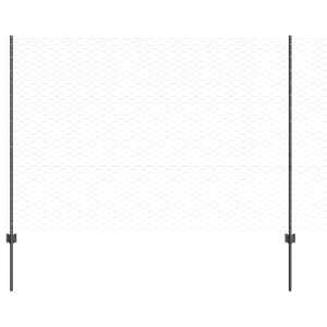 Postes de Cerca  22 piezas U-Channel Gris 150 cm Acero. Cerca Hexagonal  Gris 1.5x50 m Acero H