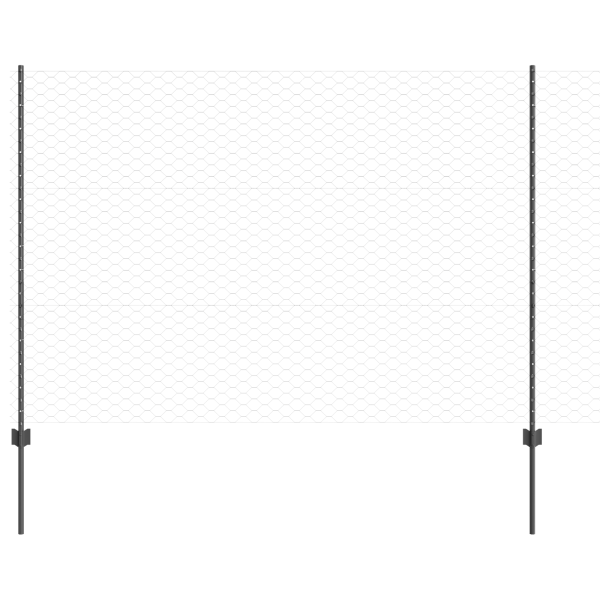 Postes de Cerca  22 pcs U-Channel Cinza 150 cm Aço M 2