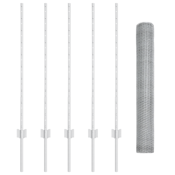 Postes de Cerca  10 pcs U-Channel 100 cm Aço Galvanizado M 4