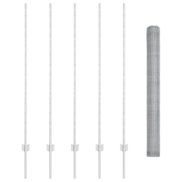 Postes de Cerca  10 pcs U-Channel 140 cm Aço Galvanizado M 4