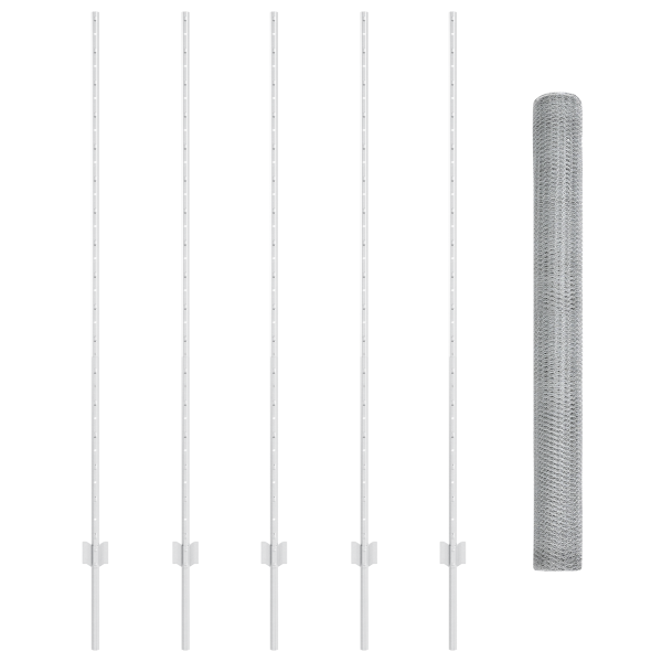 Postes de Cerca  10 pcs U-Channel 160 cm Aço Galvanizado M 4