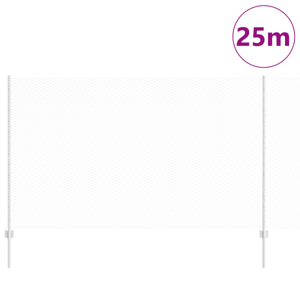 Poste de Cerca 22 pcs U-Channel 140 cm Acero Galvanizado.  Cerca Hexagonal 1.4x25 m Acero Galvanizado M 3