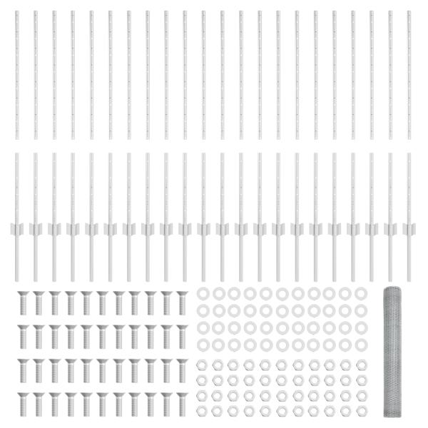 Postes de Cerca 22 pcs U-Channel 100 cm Acero Galvanizado.  Cerca Hexagonal 1x50 m Acero Galvanizado M 5