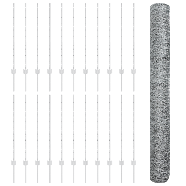 Postes Cerca  10 pcs U-Channel 140 cm Aço Galvanizado M 4