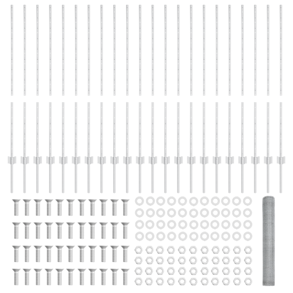 Postes de Cerca  22 pcs U-Channel 120 cm Aço Galvanizado M 5
