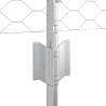 Postes de Cerca  11 pcs U-Channel 40 cm Acero Galvanizado. Cerca Hexagonal  0.4x100 m Acero Galvanizado 5