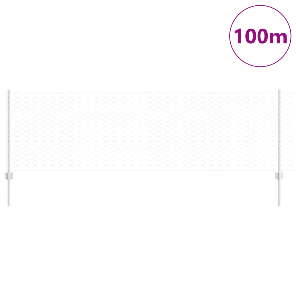 Postes de valla  11 pcs U-Channel 80 cm Acero galvanizado. Valla hexagonal  0.8x100 m Acero galvanizado M 3