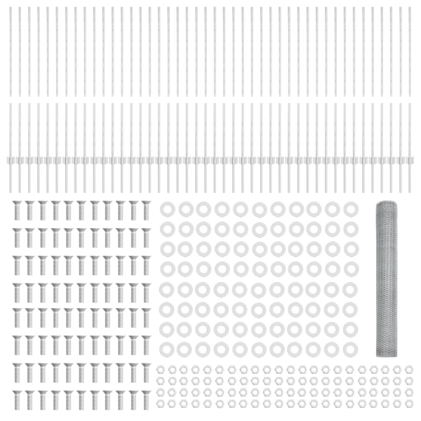 Pilares de Cerca 22 pcs U-Channel 120 cm Acero Galvanizado.  Cerca Hexagonal 1.2x100 m Acero Galvanizado M 5