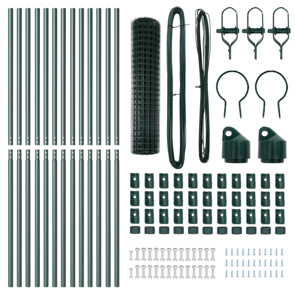 Euro Fence con 13 postes 1.2x25 m de acero galvanizado verde M 5