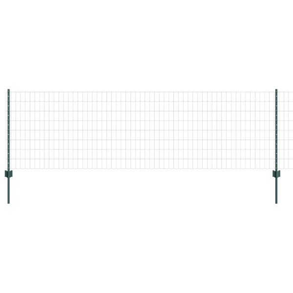 Cerca Europeia com 5 Postes U Verde 0.8x10 m Aço M 5
