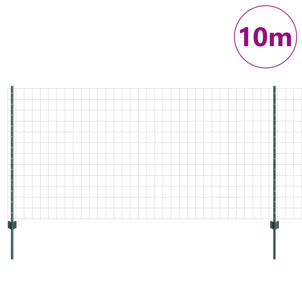 Cerca Euro com 5 Postes U Verde 1.2x10 m Aço M 3