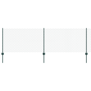 Cerca de Cadeia com 10 Postes U Verde 0.8x10 m Aço H