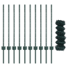 Cerca de Cadeia com 10 Postes em U Verde 0.8x10 m Aço 4