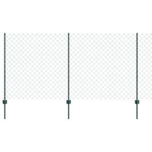 Cerca de Cadeia com 10 Postes U Verde 1.2x10 m Aço H