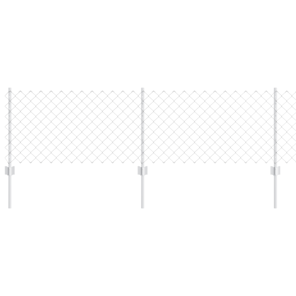 Cerca de Cadena  con 10 U Pilas Plata 0.6x10 m Acero M 2