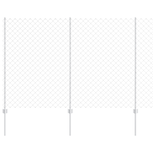 Cerca de Cadeia com 20 Postes U Prateado 1.6x10 m Aço H