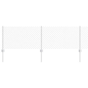 Cerca de Cadeia com 22 Postes U Prata 0.6x25 m Aço H