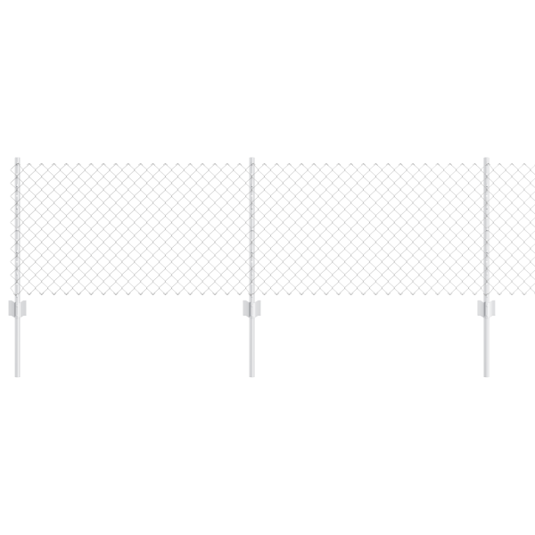 Cerca de Cadena  con 22 Postes en Plata 0.6x25 m de Acero M 2