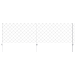 Cerca de Cadeia com 22 Postes em U Prata 0.8x25 m Aço H