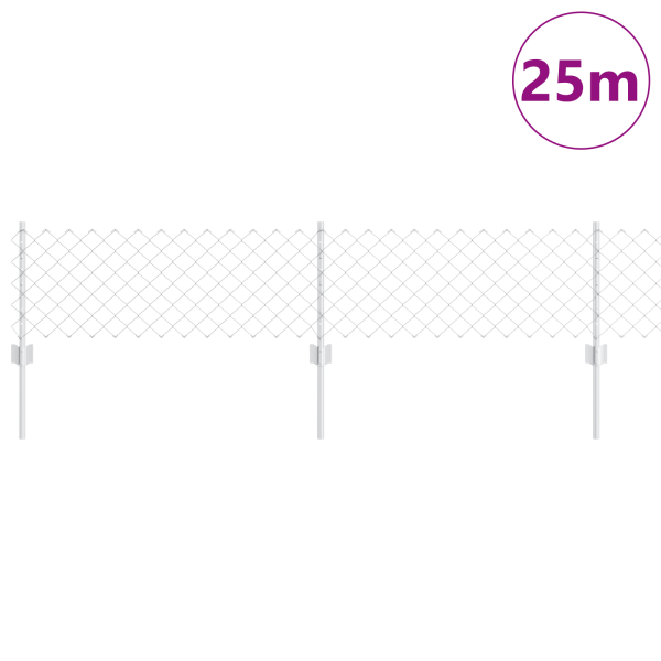 Cerca de Malla  con 22 postes en U Plata 0.4x25 m Acero M 3